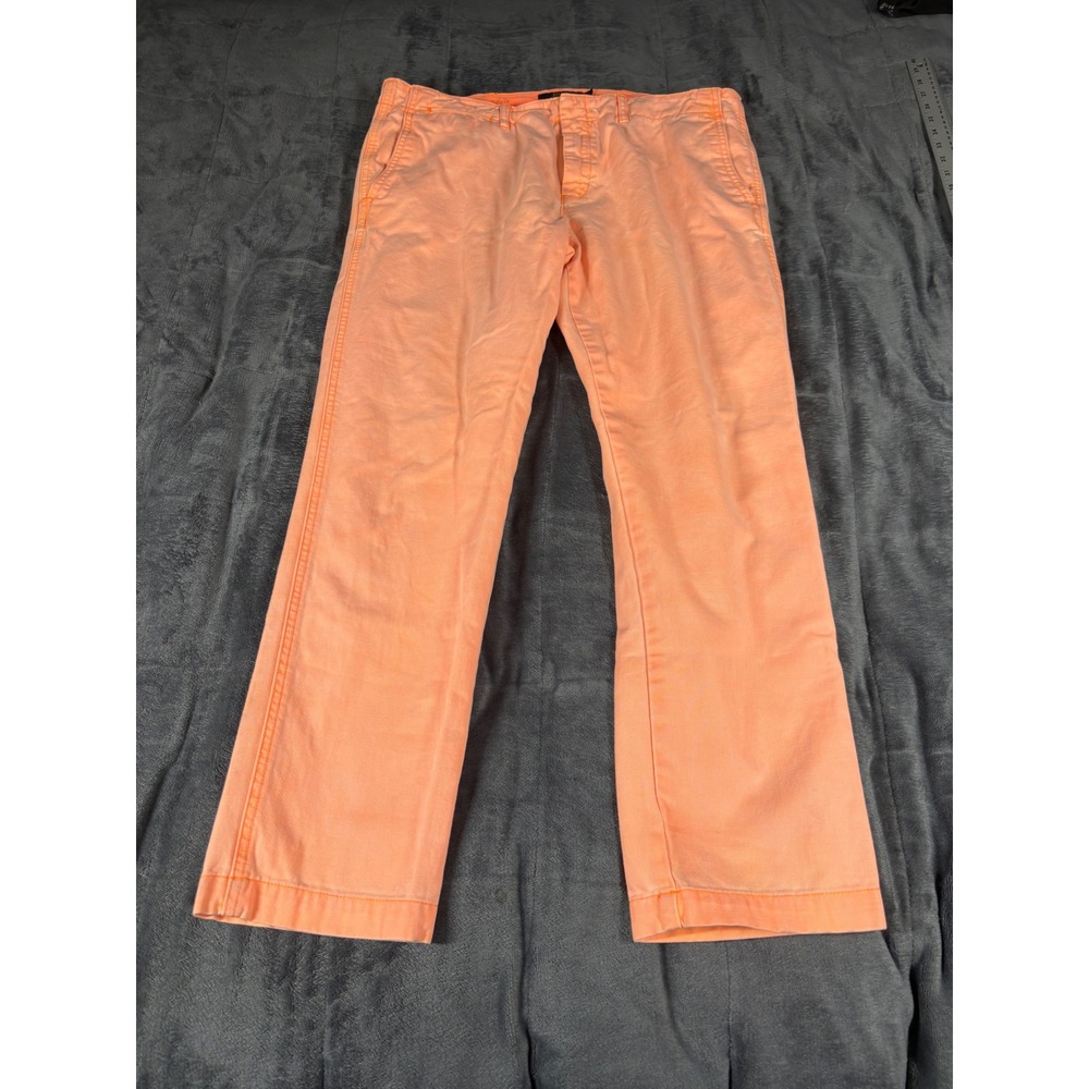 Polo Ralph Lauren Quin Boyfriend Chino Pants Neon Orange size 14 Cotton Mid Rise